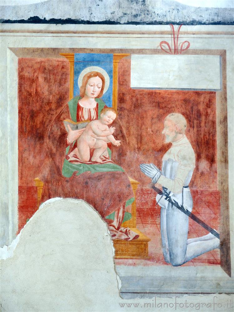 Novara (Italy) - Votive fresco in the the Church of the Convent of San Nazzaro della Costa